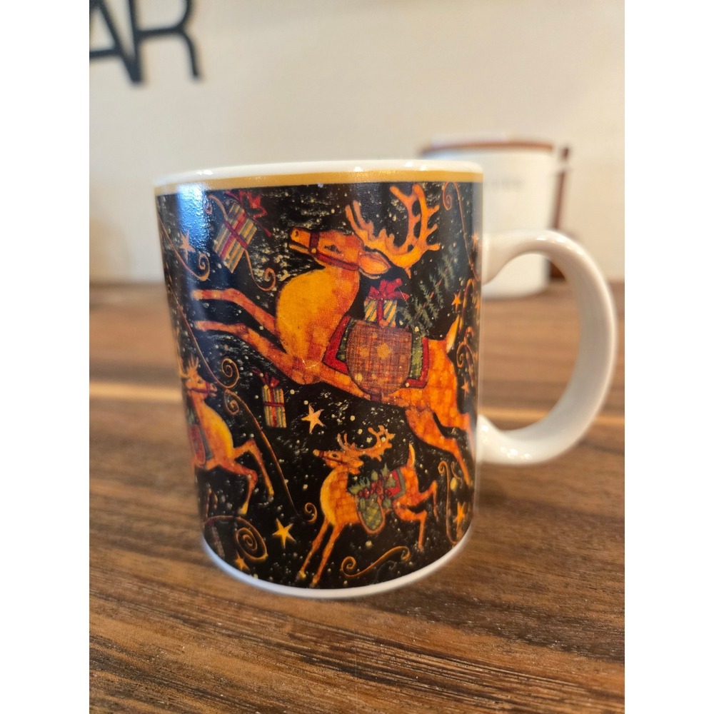 Certified International Susan Winget Celestial Reindeer Christmas Coffee Mug